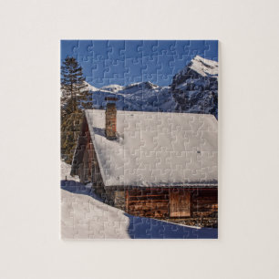 NIEVE DE CABIN CUBRIÓ EL PUZZLE DE JIGSAW