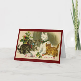 Nieve de gato SNOWCAT VINTAGE Tarjeta NAVIDAD
