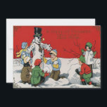 Nieve de invierno para niños<br><div class="desc">Impresión vintage del Año Nuevo</div>