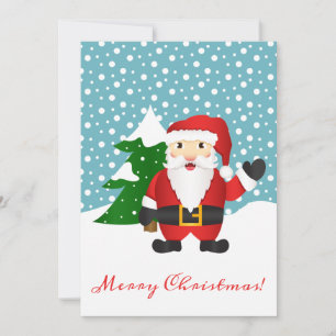 Nieve De Invierno Y Santa Claus Feliz Navidad