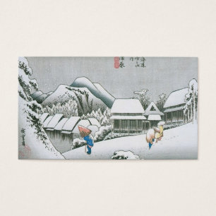 Nieve de la noche en Kambara, Japón circa