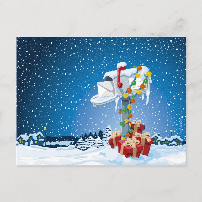 Nieve de las cajas de regalo del buzón del navidad (Anverso)