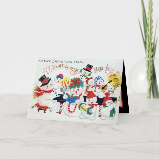 nieve de Navidad retro vintage Familia agregar sen (Anverso)