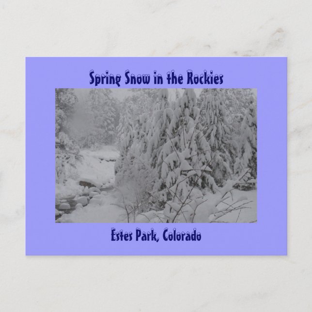 Nieve de primavera en la postal de las rocas (Anverso)