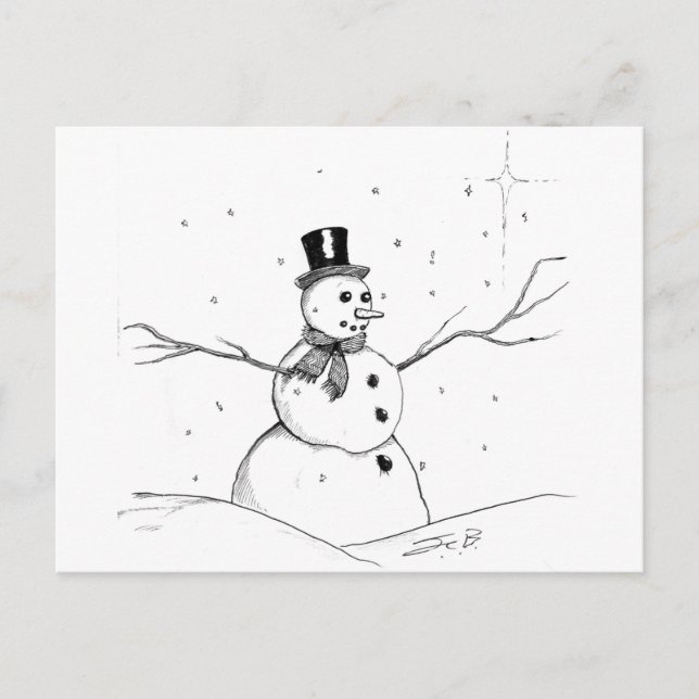 Nieve del navidad, hombre - tarjeta de (Anverso)