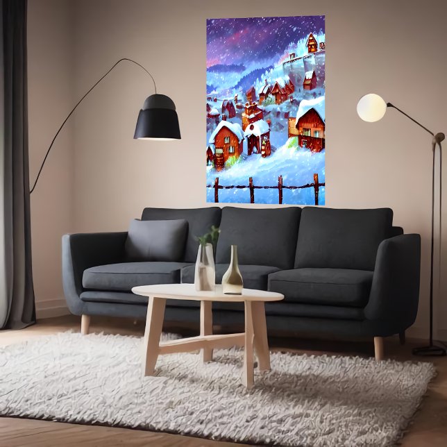 nieve e invierno en el pueblo | Poster de arte de  (Subido por el creador)