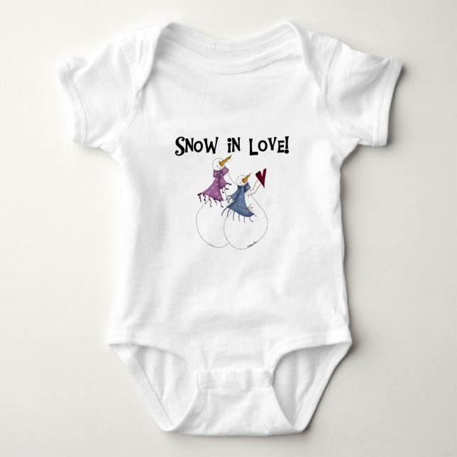 Nieve en amor Camisetas y regalos de Snowman (Anverso)