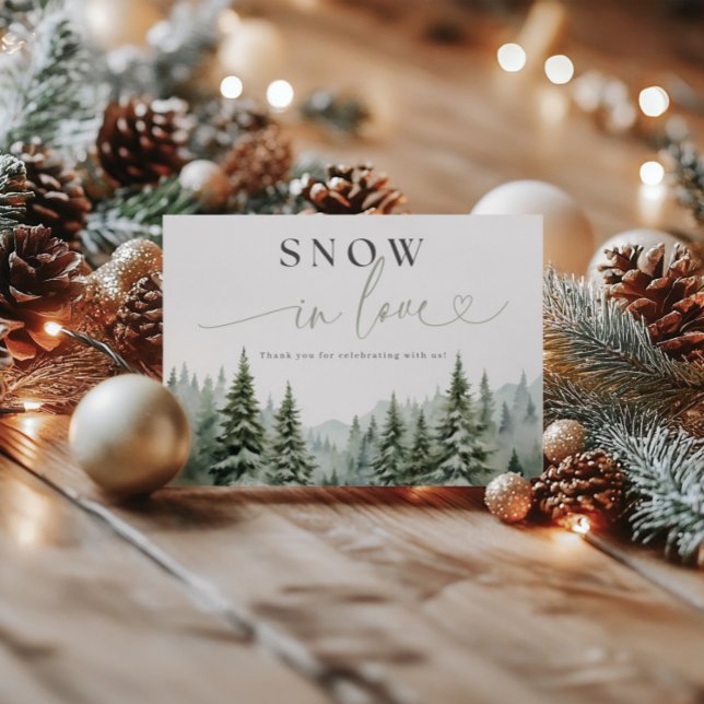 Nieve en amor Ducha de novia doblada tarjeta de ag (Subido por el creador)