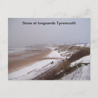 (Nieve en la postal de Tynemouth de arena larga)