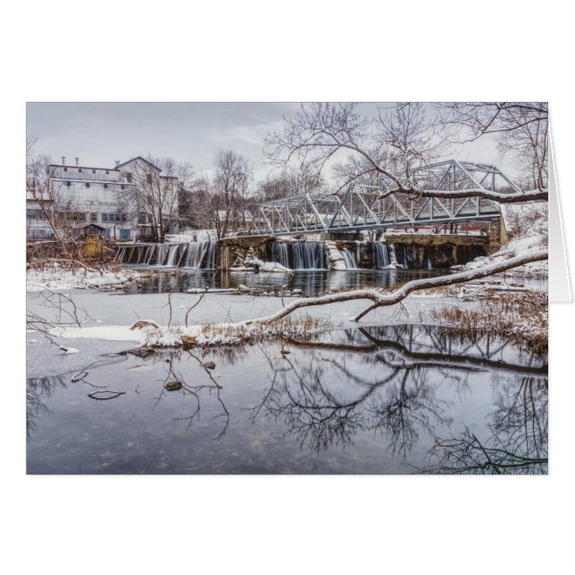 Nieve en la tarjeta de felicitación Finley Dam (Anverso (Horizontal))