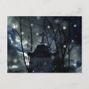 Nieve en la tarjeta postal del cementerio