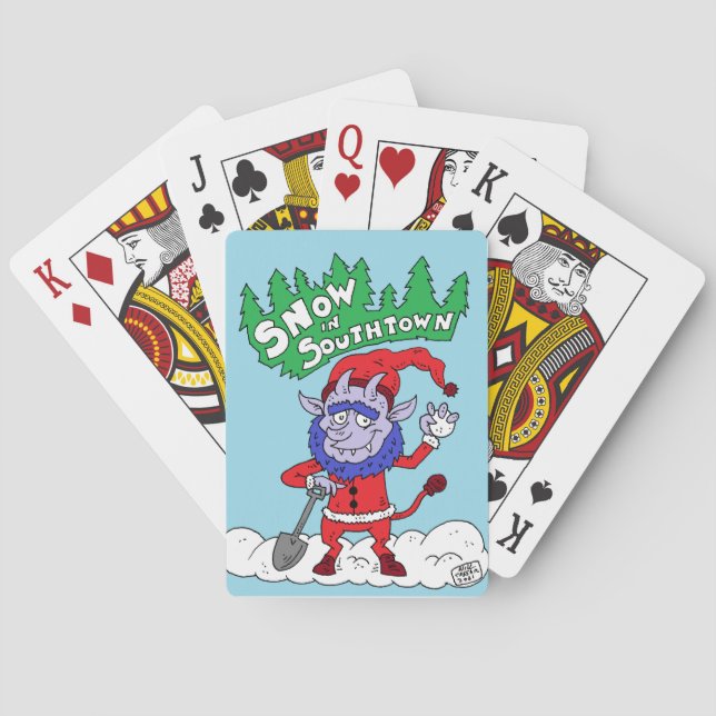 Nieve en las cartas de juego de Krampus, en el sur (Reverso)
