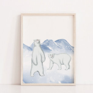 Nieve invierno Oso Polar Ártico Nursery Decoración