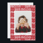 Nieve mucho divertido guión de foto moderno<br><div class="desc">Joyful photo script texto tarjeta de vacaciones moderna. Se puede cambiar el color de fondo para que se ajuste a la fotografía. Parte de una divertida colección de vacaciones de invierno.</div>