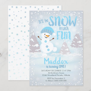 Nieve muy divertida Invitación de primer cumpleaño