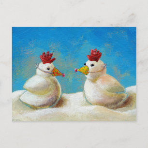 Nieve Pájaros cambio de tarjetas personalizados de