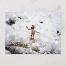 Nieve para los elfos de maíz - postal de invierno