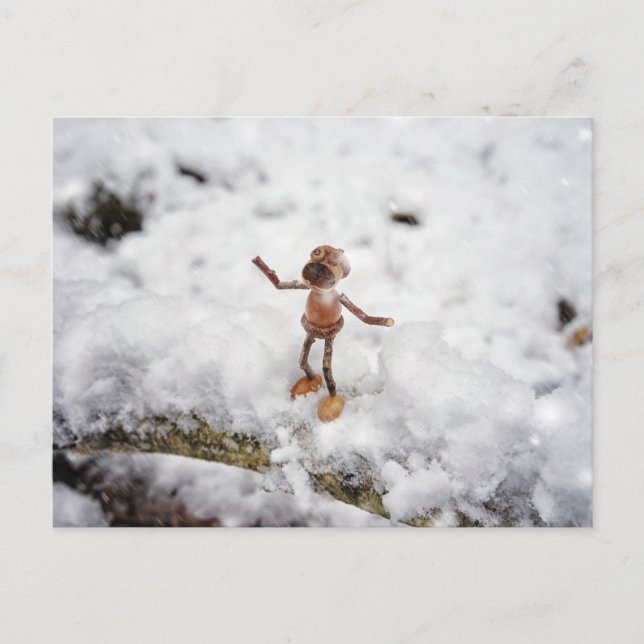 Nieve para los elfos de maíz - postal de invierno (Anverso)