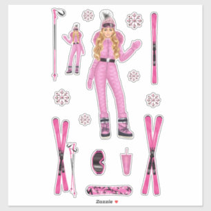 Nieve rosa Bunny Ebony Fuller Pegatinas Decretos