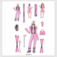 Nieve rosa Bunny Ebony Fuller Pegatinas Decretos