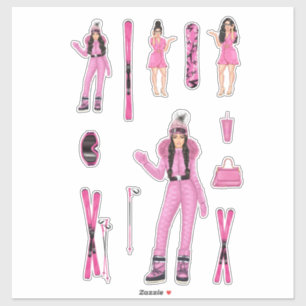 Nieve rosa Bunny Ebony Fuller Pegatinas Decretos