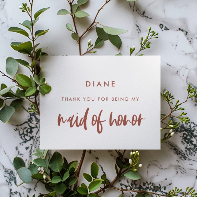 Nieve rosa doncella de honor gracias tarjeta de te (Subido por el creador)