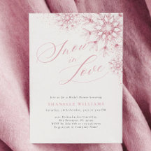 Nieve rosa en el amor Invitación a ducha de novias
