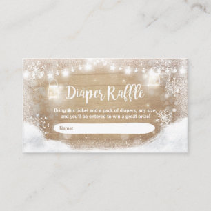 Nieve rústica de la tarjeta de la rifa del pañal