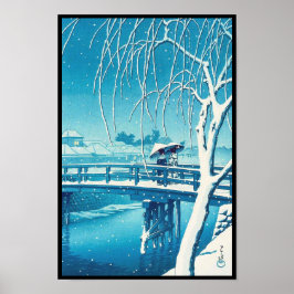 Nieve tardía en el río Edo hasui kawase arte de in