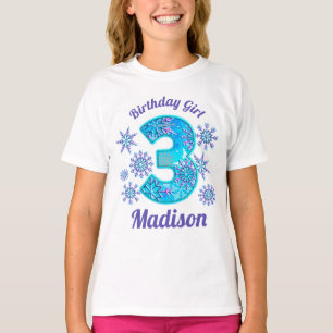 Nieve tercer cumpleaños camiseta congelada