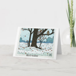 Nieve y pájaros japoneses del navidad