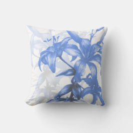 "Nieves azules del Edén" almohada cuadrada de arte
