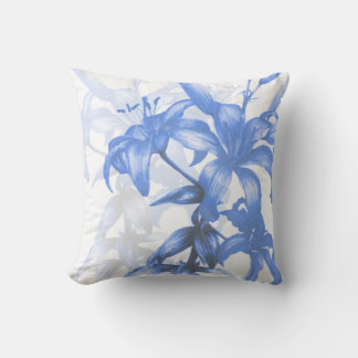 "Nieves azules del Edén" almohada cuadrada de arte