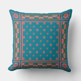 Nieves de agua rosada en almohada azul profunda o 