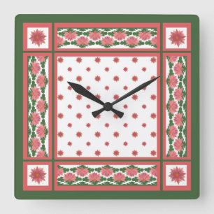 Nieves de agua rosada en el reloj de pared de la P