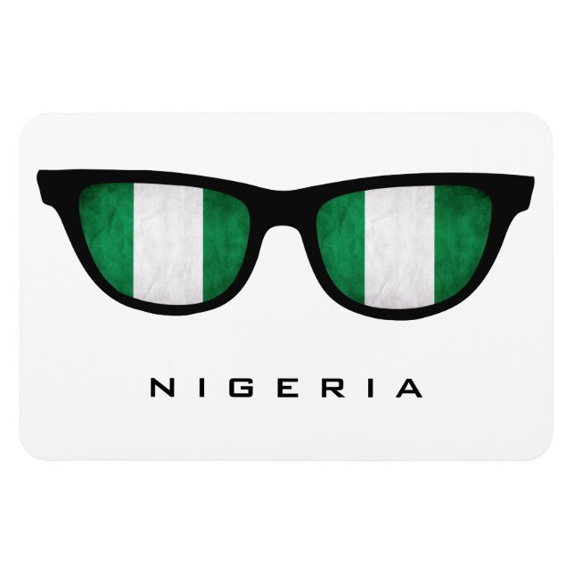 Nigeria Shades personalizado imán de texto y color (Horizontal)
