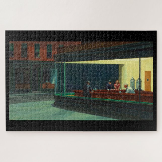 "Nighthawks" de Edward Hopper Jigsaw Puzzle (Horizontal)