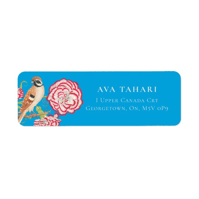 Nightingale & Flowers - Etiqueta de Personalizable (Frente)