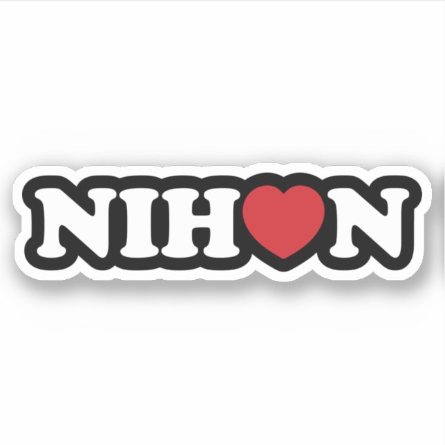 Nihon Love Heart Pegatina (Anverso)