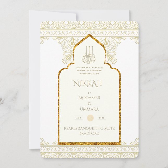 NIKAH - Invitación a Boda de oro de la Mezquita Is (Anverso)