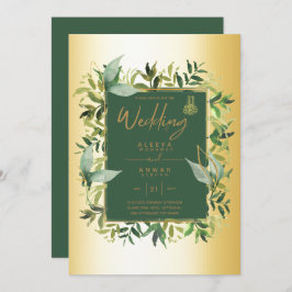 NIKAH - Invitación a la boda ISLÁMICA de oro verde