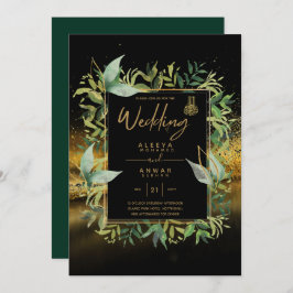 NIKAH - Invitación a la boda ISLÁMICA de oro verde