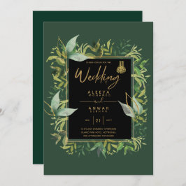NIKAH - Invitación a la boda ISLÁMICA de oro verde