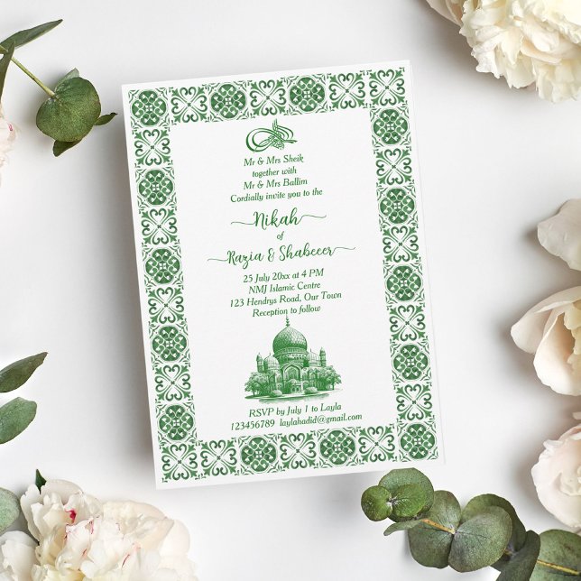 Nikah Invitación de boda islámica verde esmeralda (Subido por el creador)