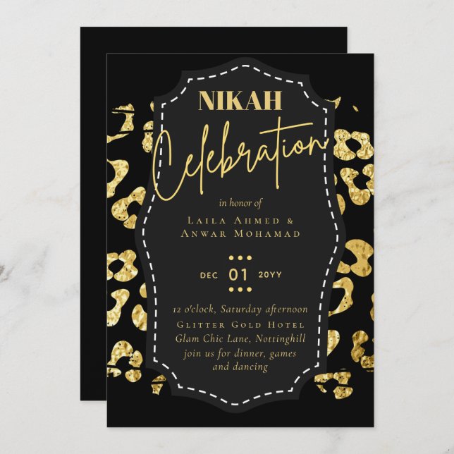NIKAH - Invitaciones a la BODA del Purpurina de Or (Anverso / Reverso)