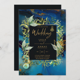 NIKAH - Invitaciones a la Boda Islámica de Oro Azu