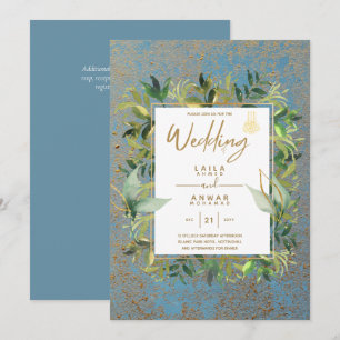NIKAH - Invitaciones a la Boda Islámica de Oro Azu