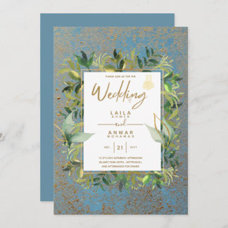 NIKAH - Invitaciones a la Boda Islámica de Oro Azu