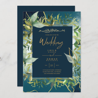 NIKAH - Invitaciones a la Boda Islámica de Oro Azu