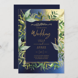 NIKAH - Invitaciones a la Boda Islámica de Oro Azu